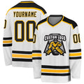 Custom Hockey Jersey - White Black-Gold