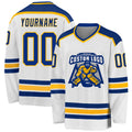 Custom Hockey Jersey - White Royal-Gold