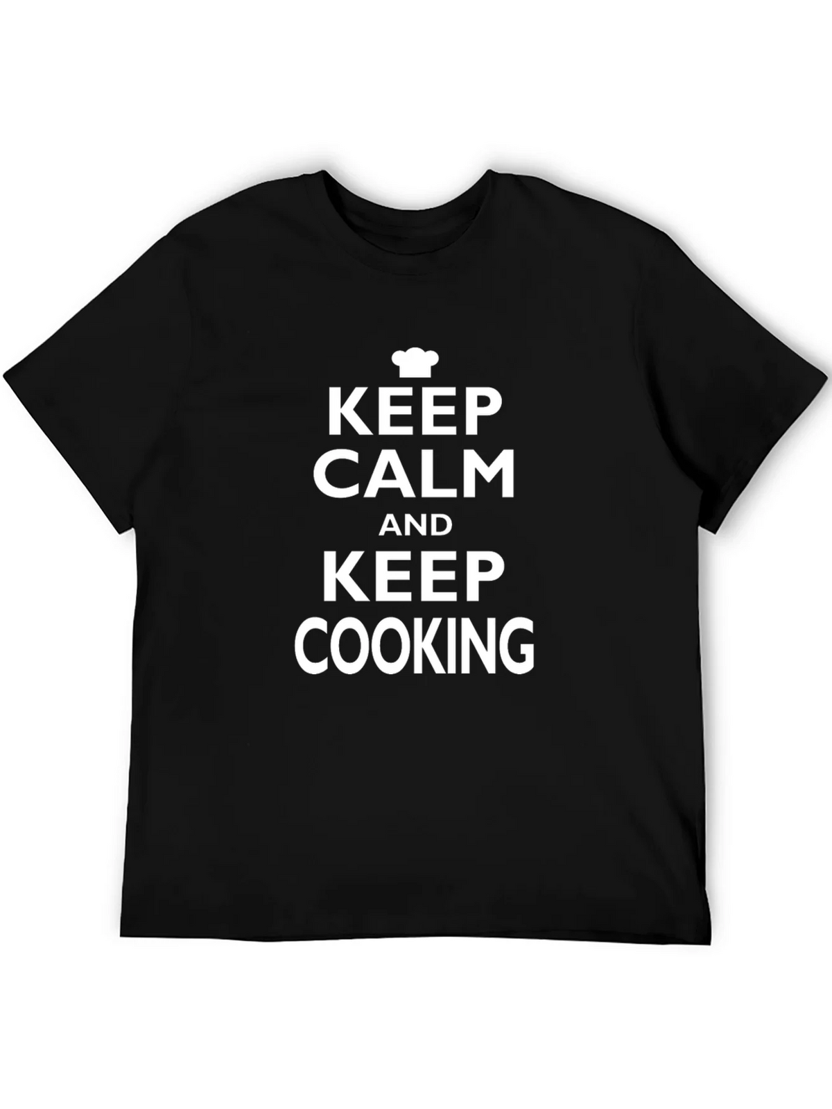 Keep Calm and Keep Cooking Black T-Shirt
