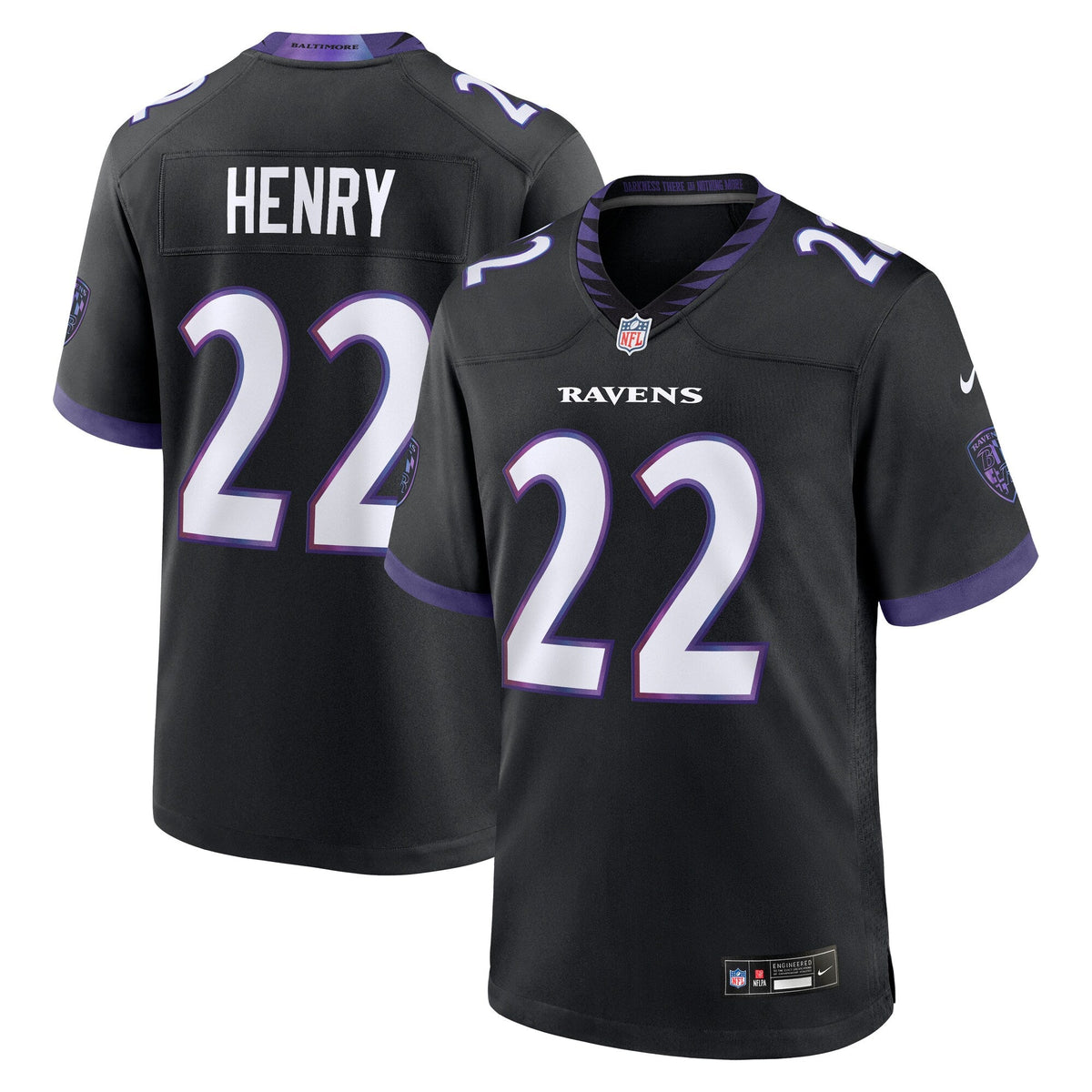 Baltimore Ravens Derrick Henry Black Alternate Game Jersey