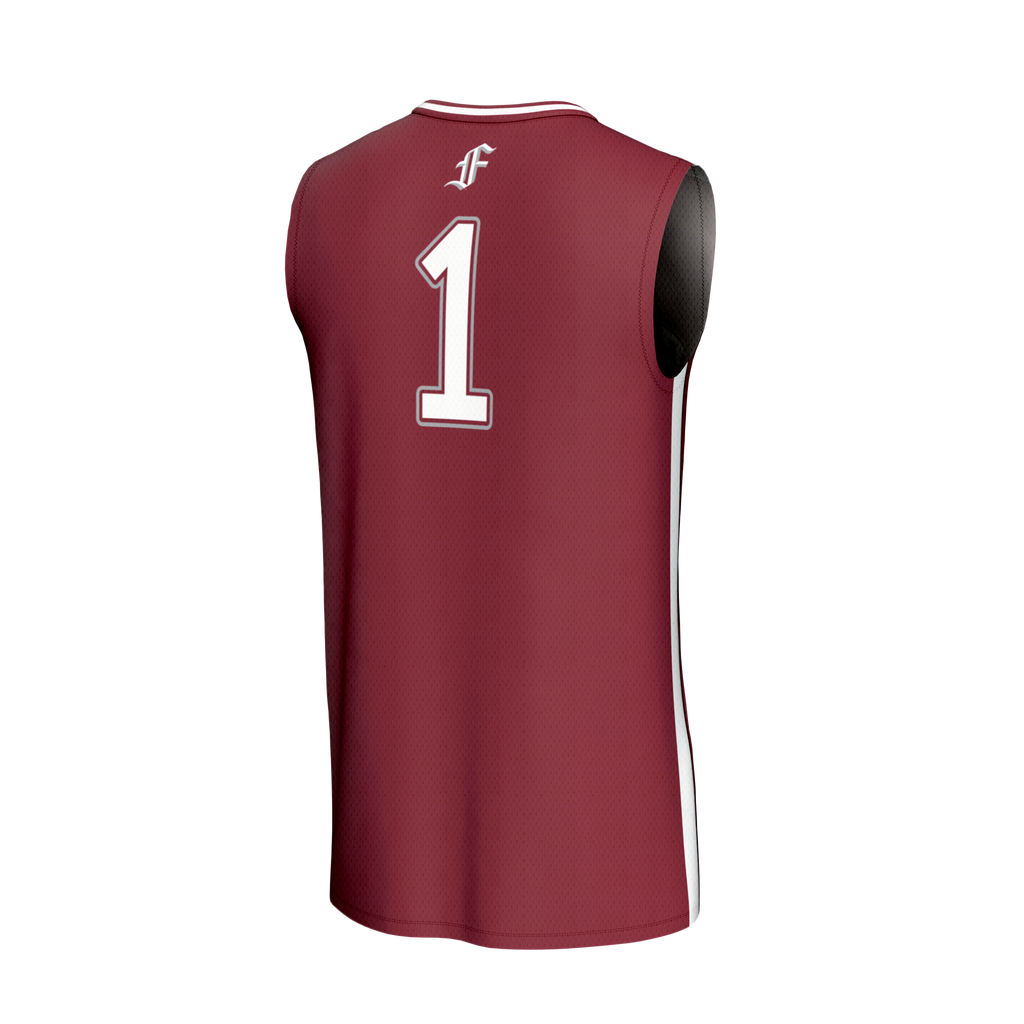 #1 Fordham Rams Lightweight Collegiate Basketball Fashion Jersey - Maroon