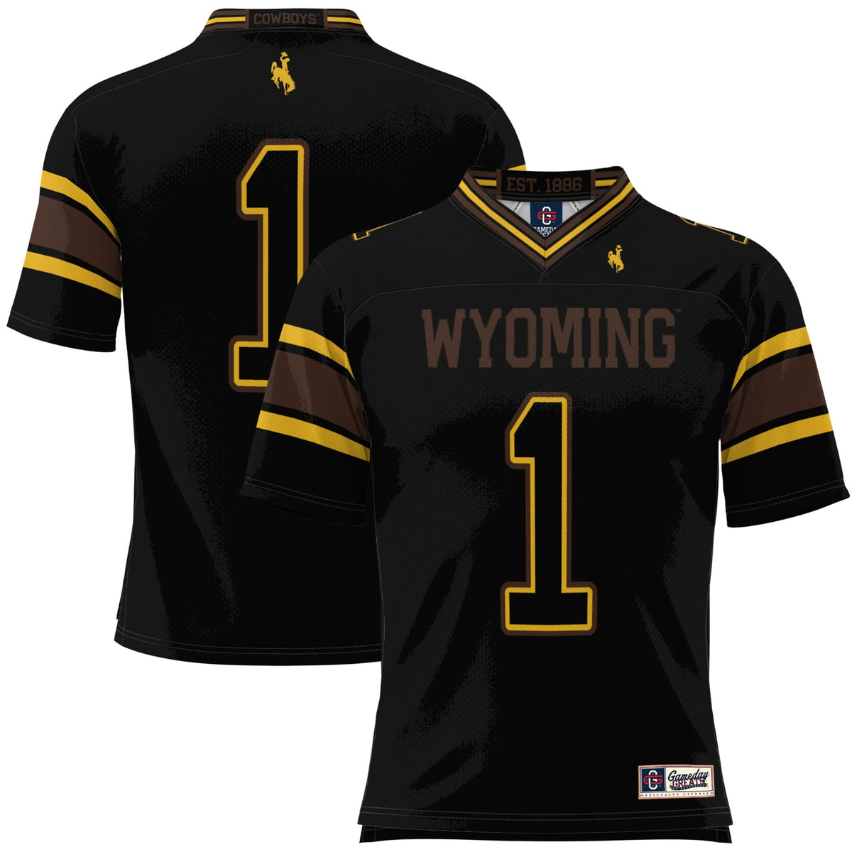 #1 Wyoming Cowboys Football Jersey - Black