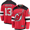 New Jersey Devils Nico Hischier Red Captain Patch Home Breakaway Jersey