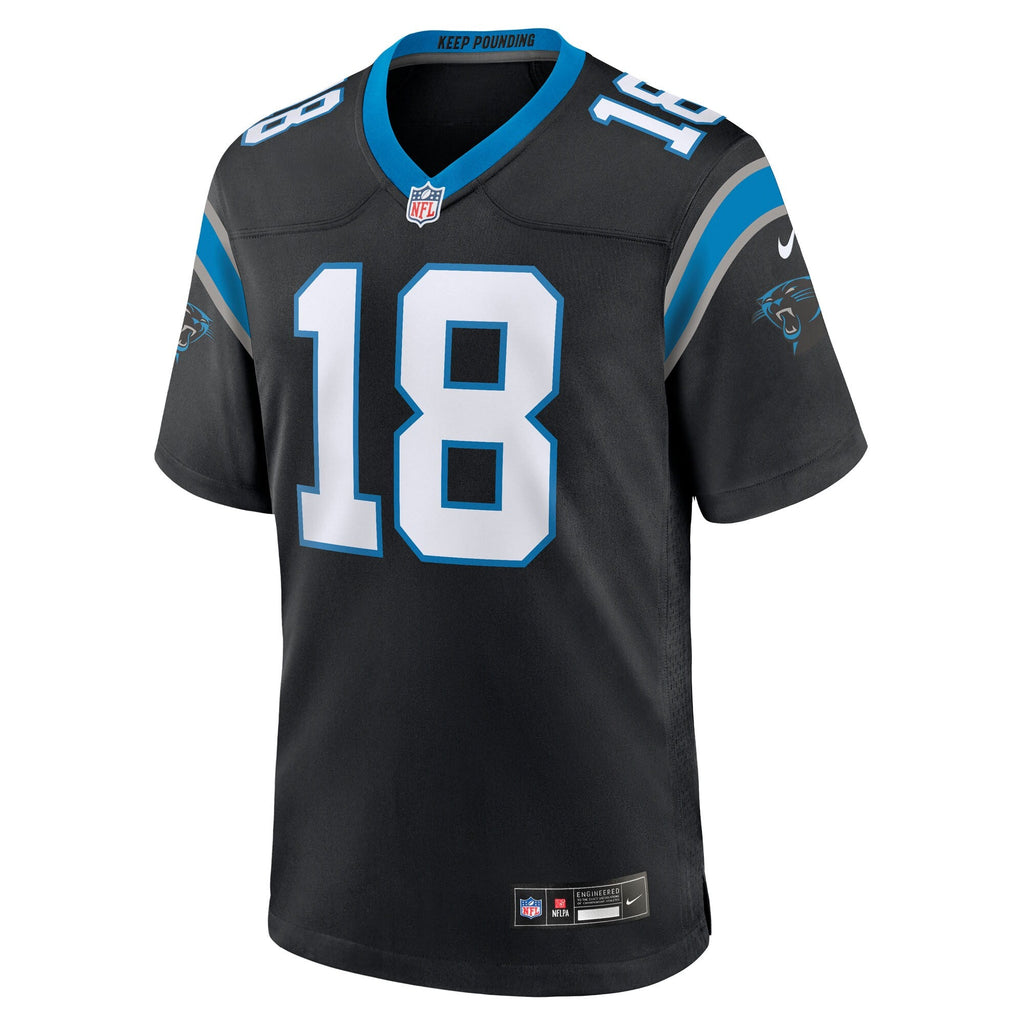 Carolina Panthers Jalen Coker Black Team Game Jersey