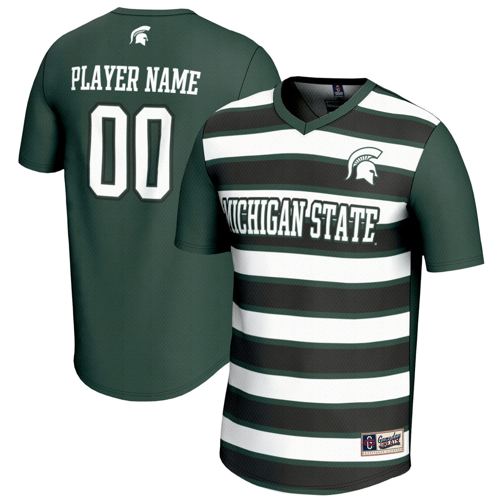 Michigan State Spartans Collegiate Soccer NIL Pick-A-Player Fashion Jersey - Green/Black