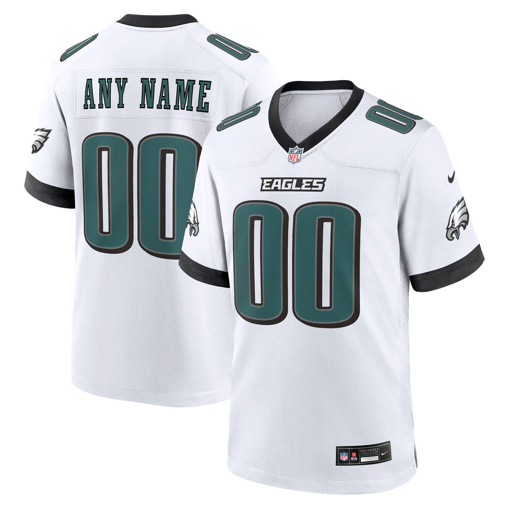 Philadelphia Eagles White White Custom Game Jersey
