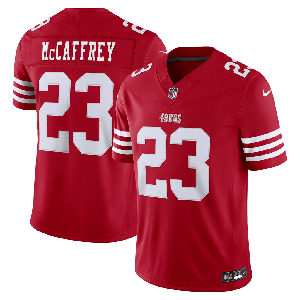 San Francisco 49ers Christian McCaffrey Scarlet Team Vapor F.U.S.E. Stitched Limited Jersey
