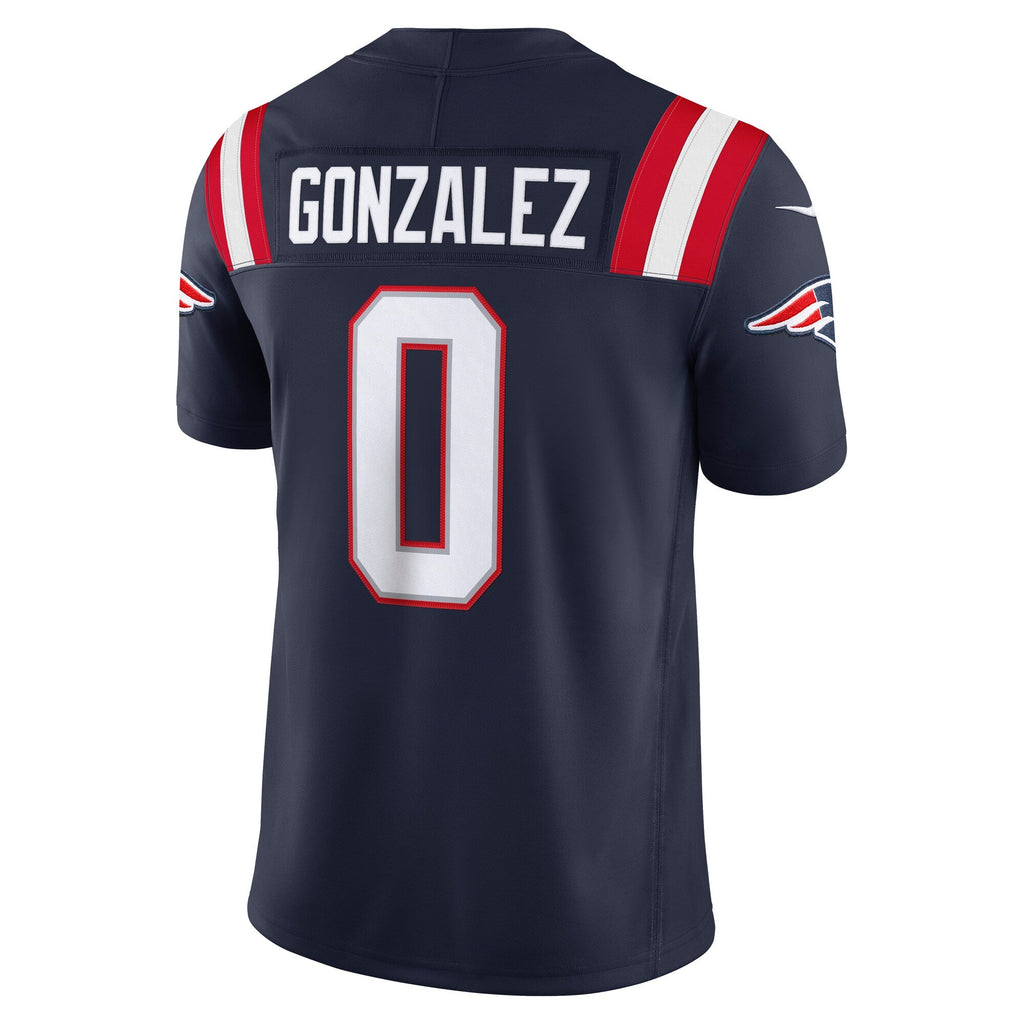 New England Patriots Christian Gonzalez Navy Team Vapor F.U.S.E. Stitched Limited Jersey