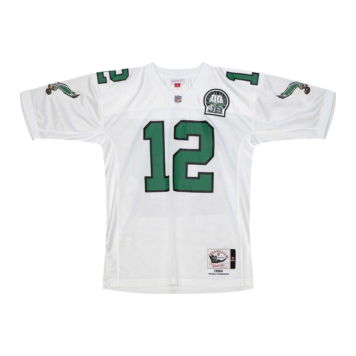 Philadelphia Eagles 1992 Randall Cunningham White Authentic Throwback Retired Player Jersey