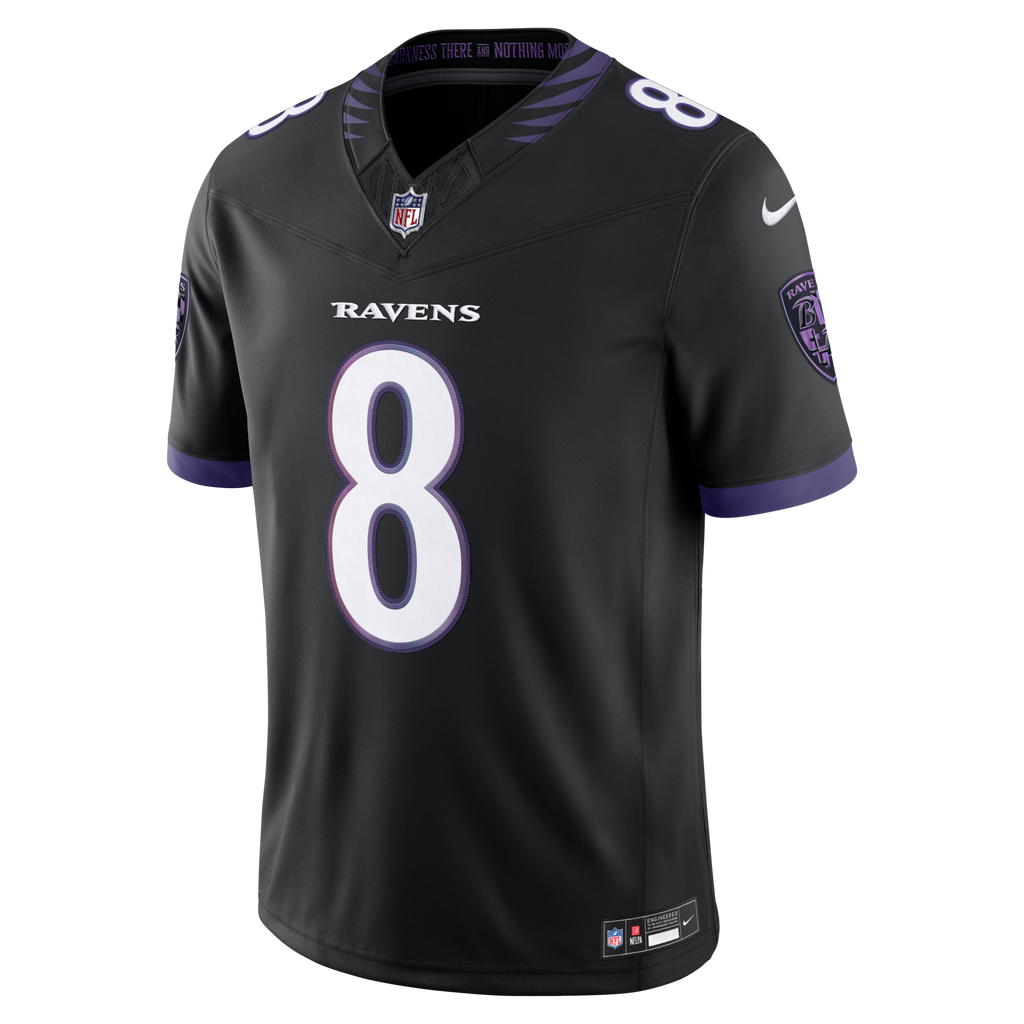 Baltimore Ravens Lamar Jackson Black Alternate Alternate Vapor F.U.S.E. Stitched Limited Jersey
