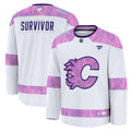 Calgary Flames White Hockey Fights Cancer Survivor Practice Jersey