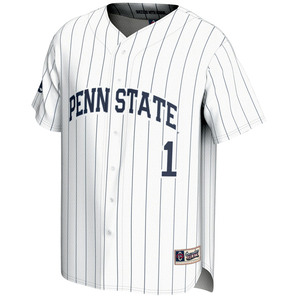 #1 Penn State Nittany Lions Lightweight Baseball Fashion Jersey - White
