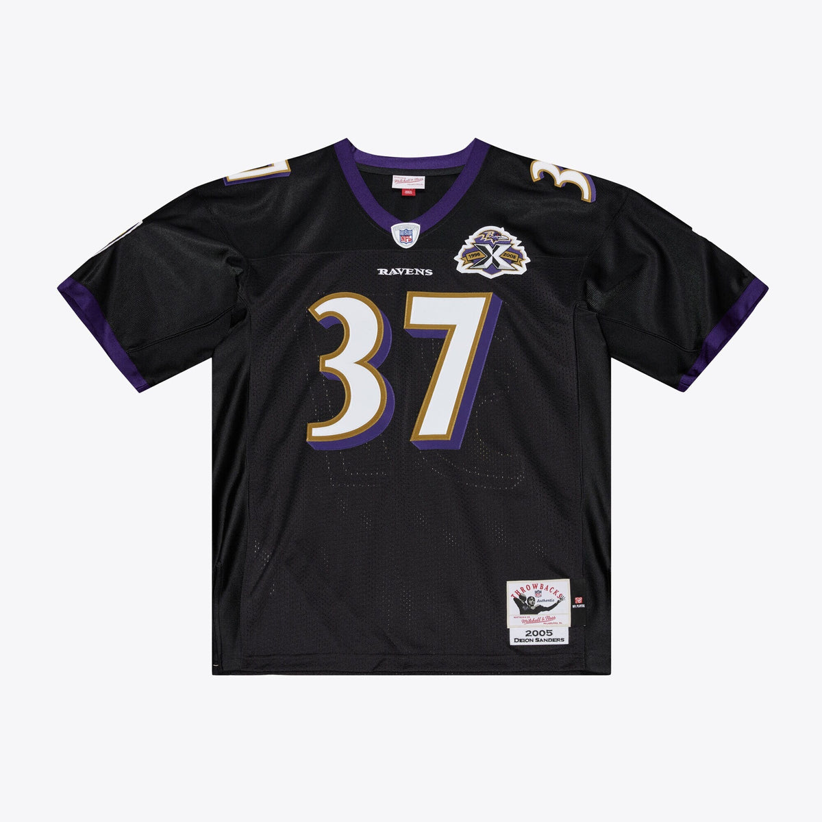 Baltimore Ravens Deion Sanders Black 2005 Authentic Throwback Jersey