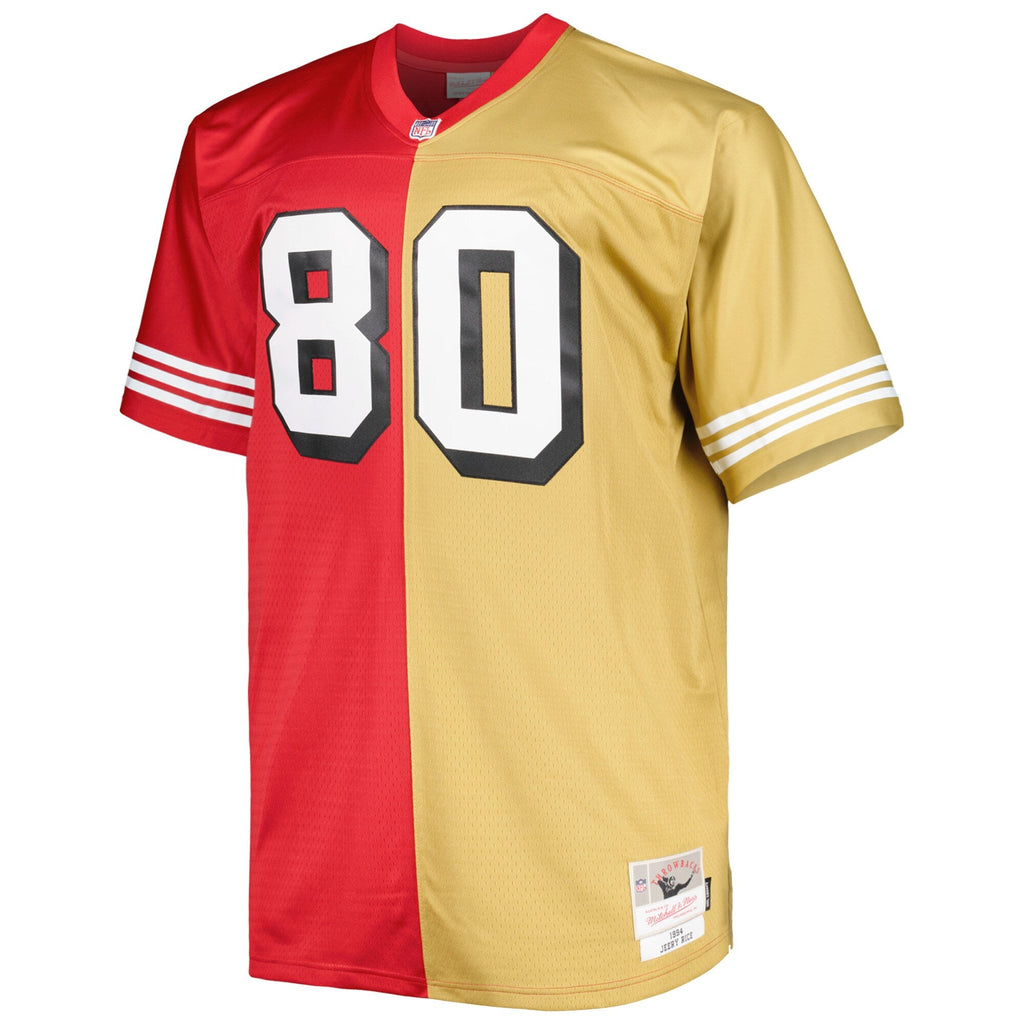 San Francisco 49ers Jerry Rice Scarlet/Gold Big & Tall Split Legacy Retired Player Replica Jersey