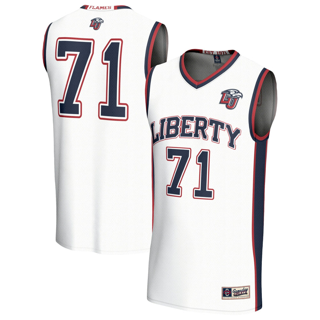 #71 Liberty Flames Lightweight Basketball Fashion Jersey - White