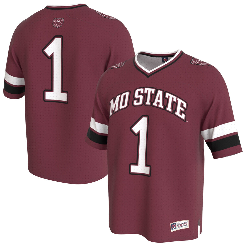 Missouri State University Bears Lightweight Collegiate Football Fashion Jersey - Maroon