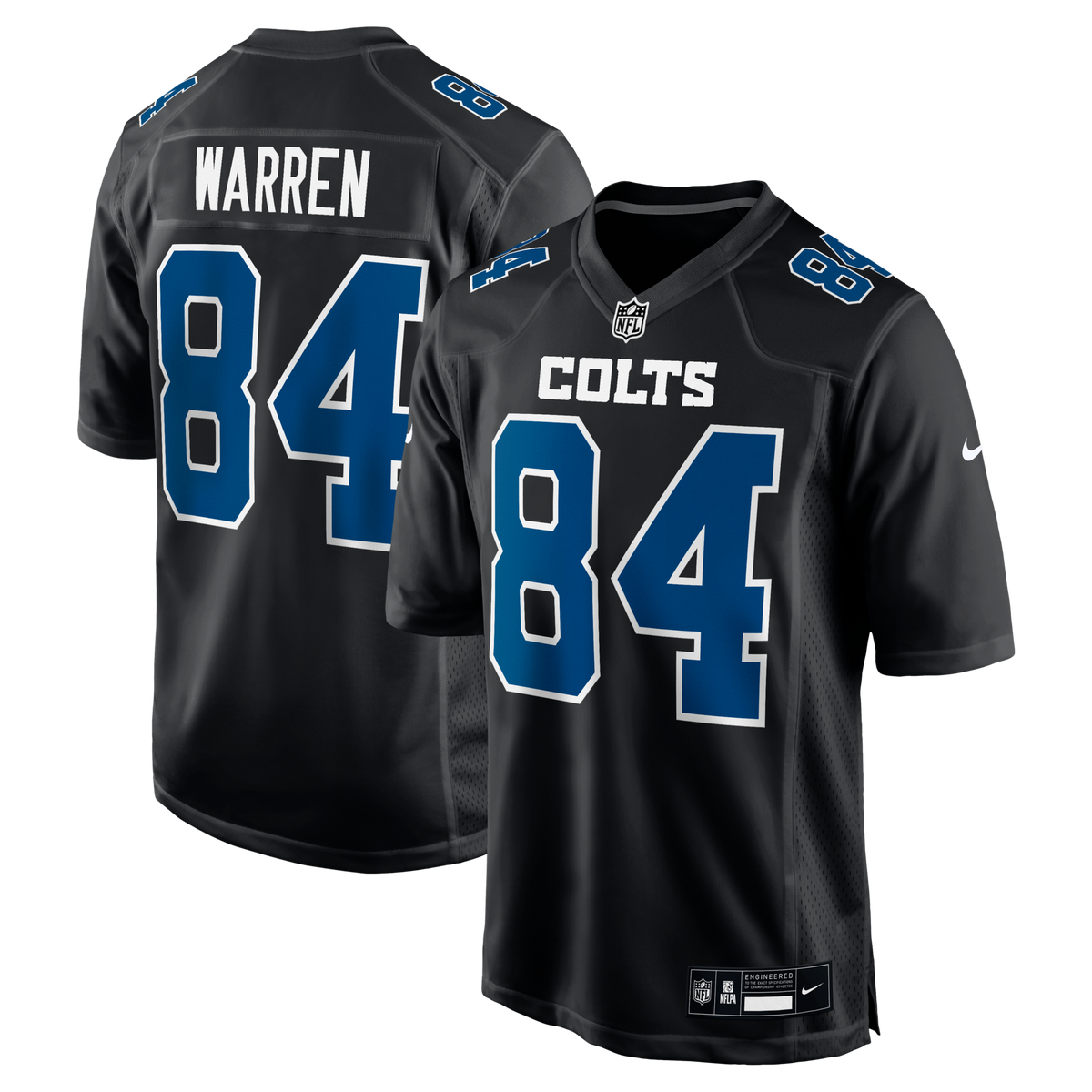Indianapolis Colts Tyler Warren Carbon Black Fashion Game Jersey
