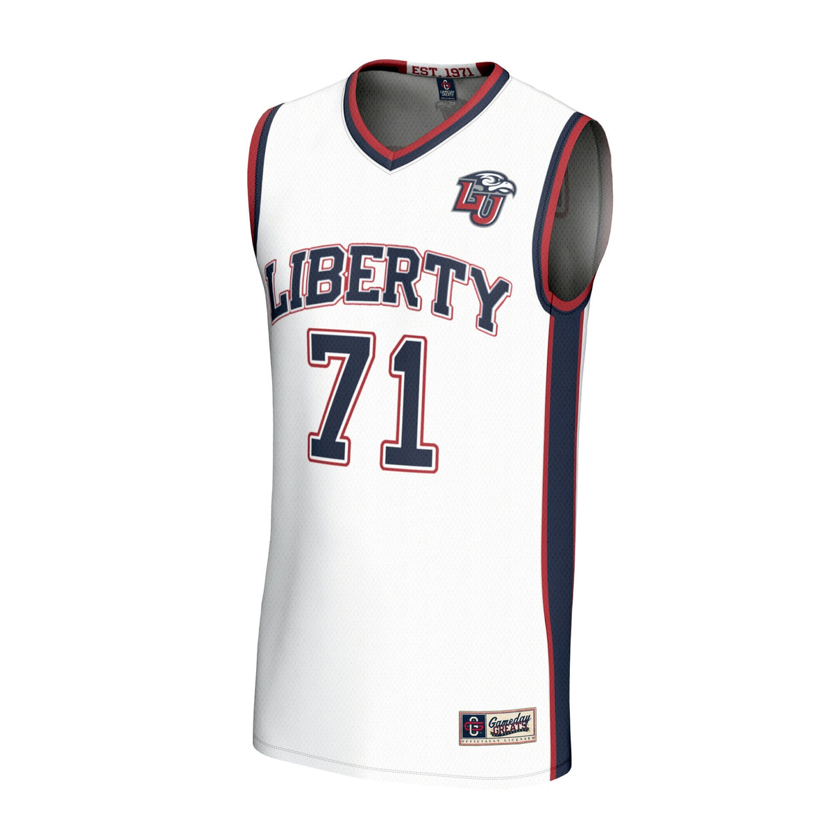 #71 Liberty Flames Lightweight Basketball Fashion Jersey - White