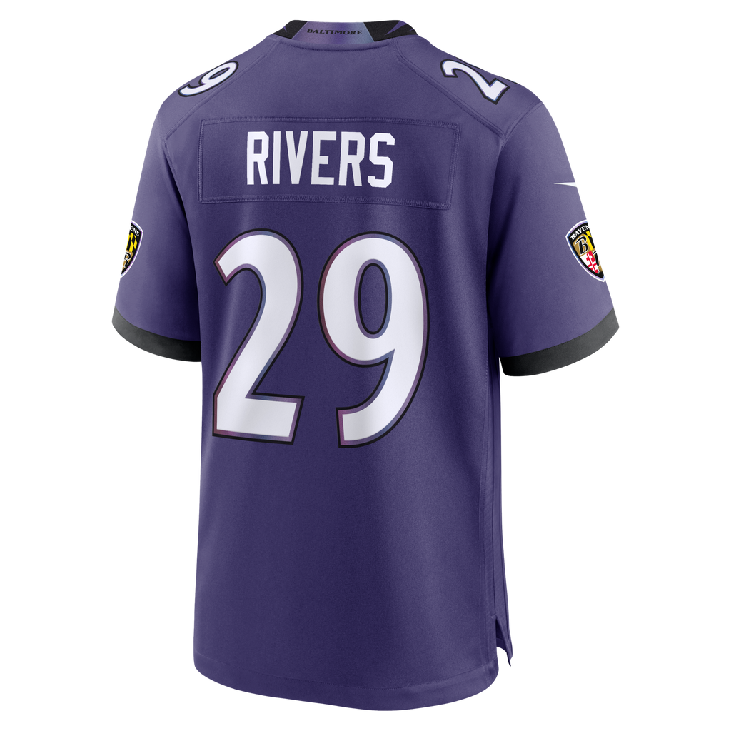 Baltimore Ravens Chandler Rivers Purple Team Game Jersey