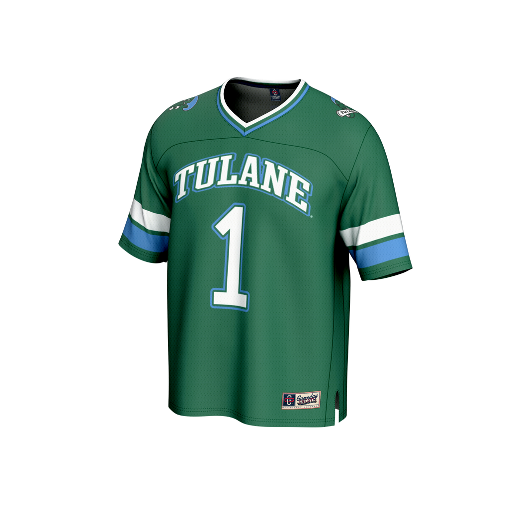 #1 Tulane Green Wave Collegiate Football Fashion Jersey - Green