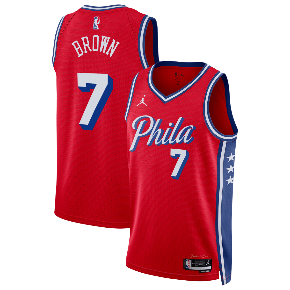 hiladelphia 76ers Statement Edition Swingman Jersey - Red - Jaylen Brown