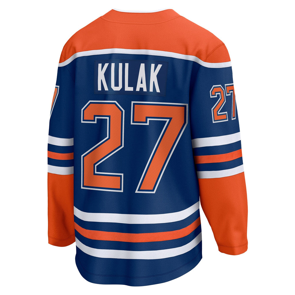 Edmonton Oilers Brett Kulak Royal Home Breakaway Player Jersey