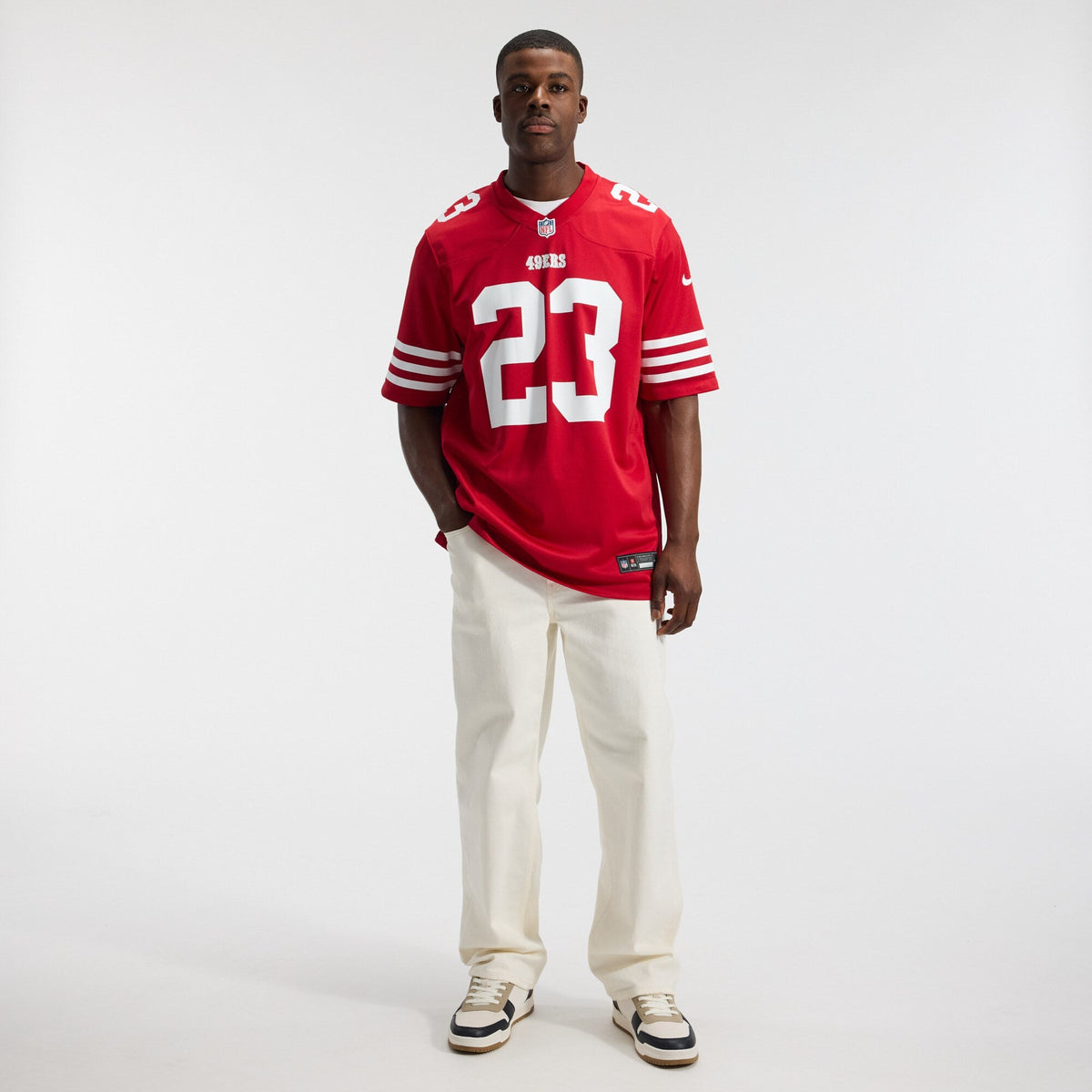 San Francisco 49ers Christian McCaffrey Scarlet Game Player Jersey