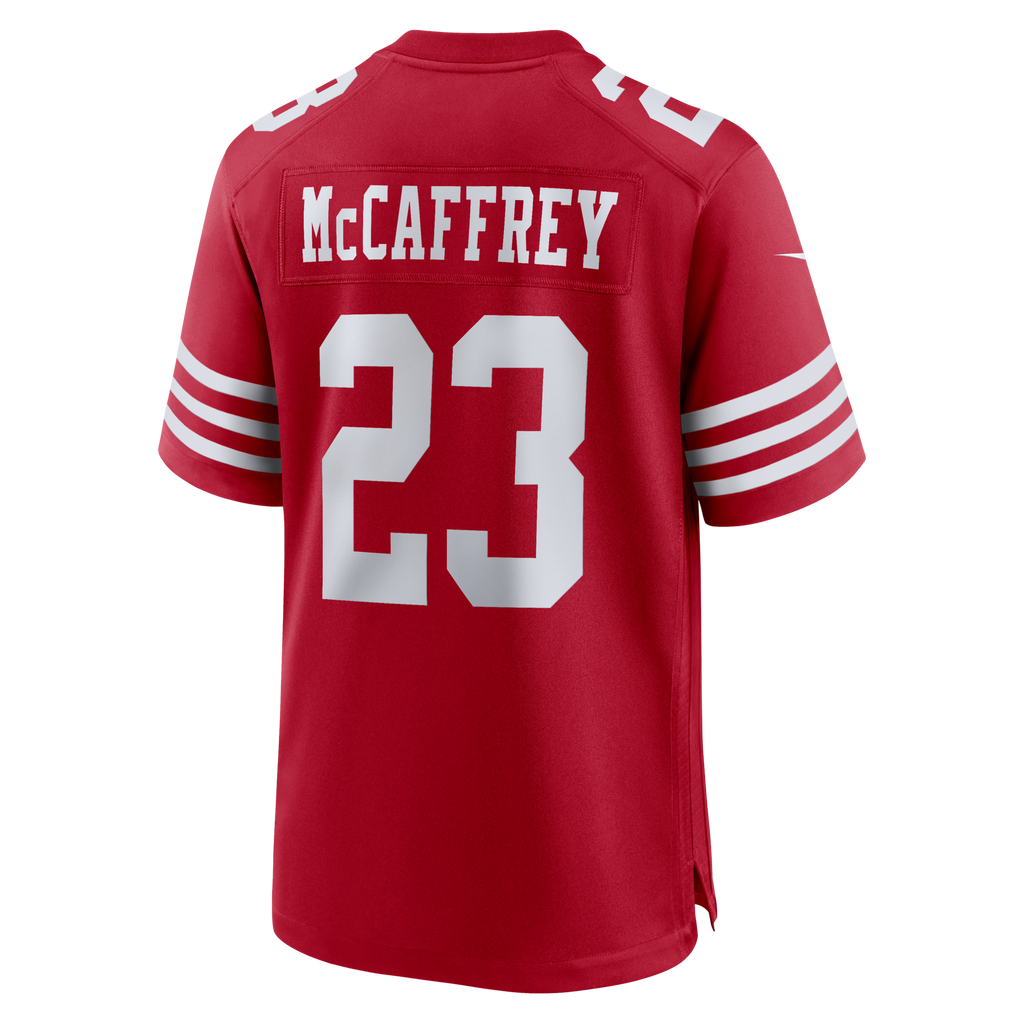 San Francisco 49ers Christian McCaffrey Scarlet Game Player Jersey