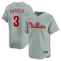 Philadelphia Phillies Bryce Harper Gray Road Limited Player Jersey