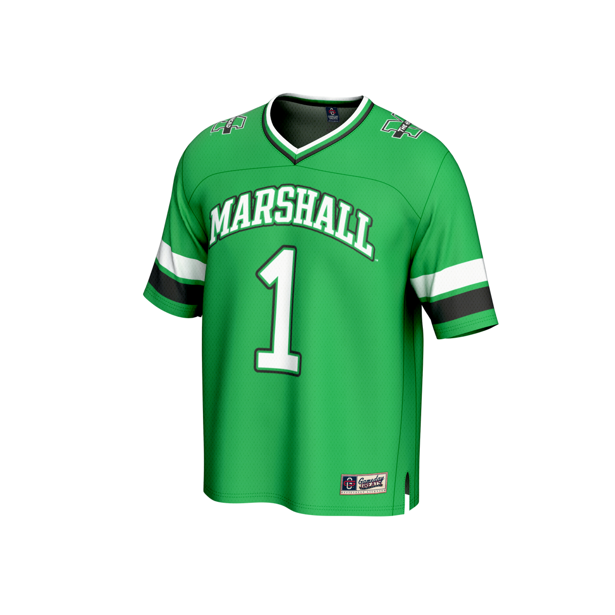 #1 Marshall Thundering Herd Lightweight Collegiate Football Fashion Jersey - Kelly Green