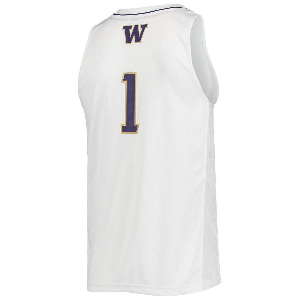 #1 Washington Huskies Swingman Basketball Jersey - White