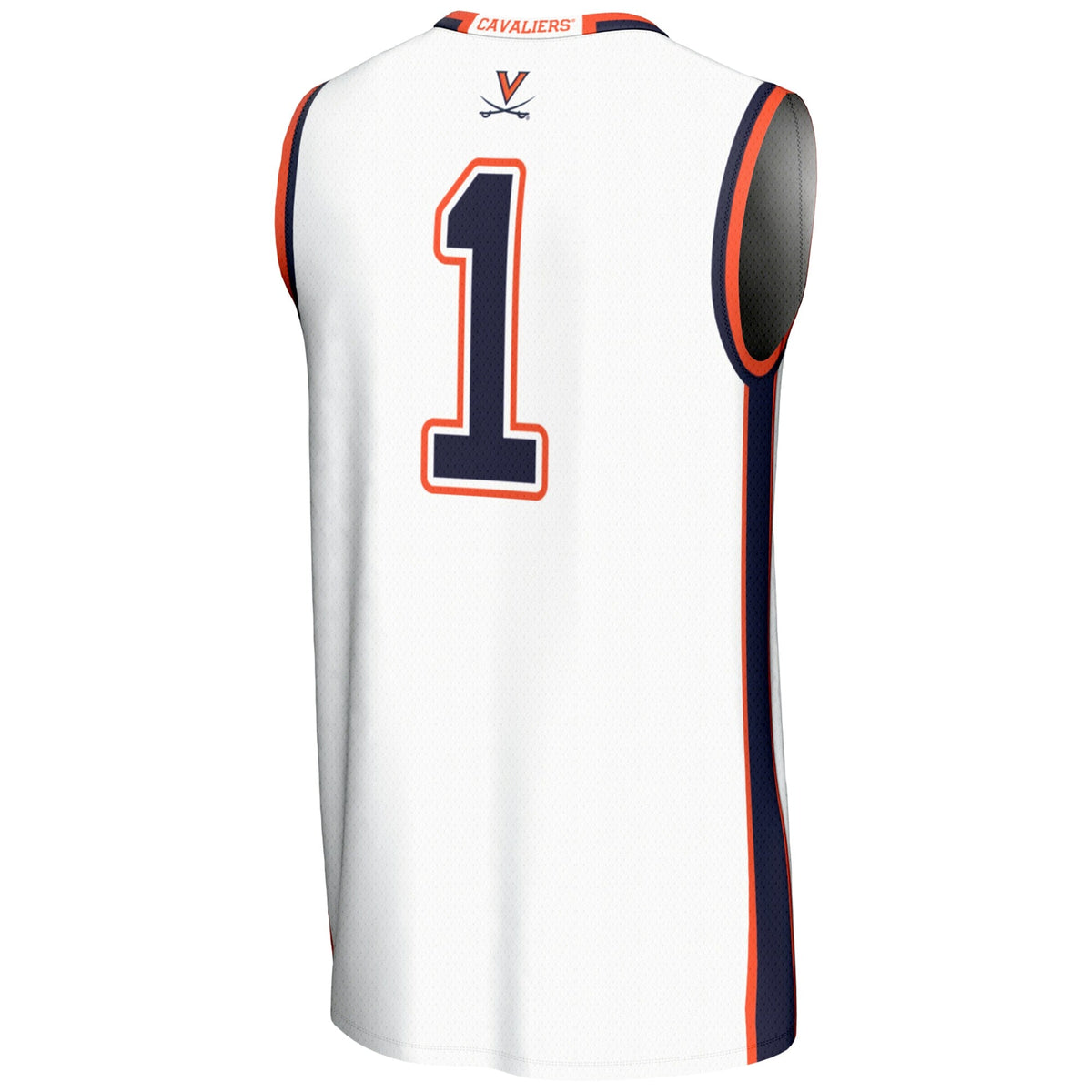Male #1 White Virginia Cavaliers Lightweight Basketball Jersey
