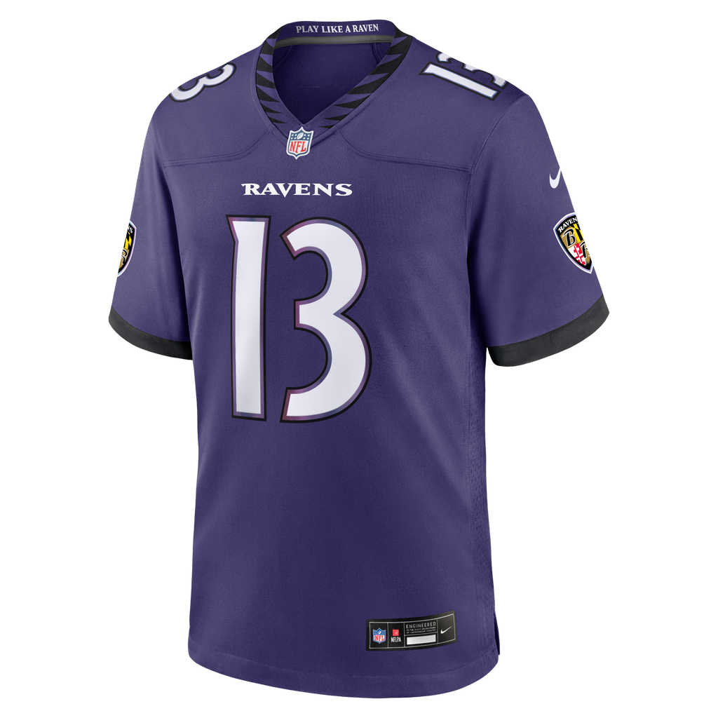 Baltimore Ravens Elijah Sarratt Purple Team Game Jersey