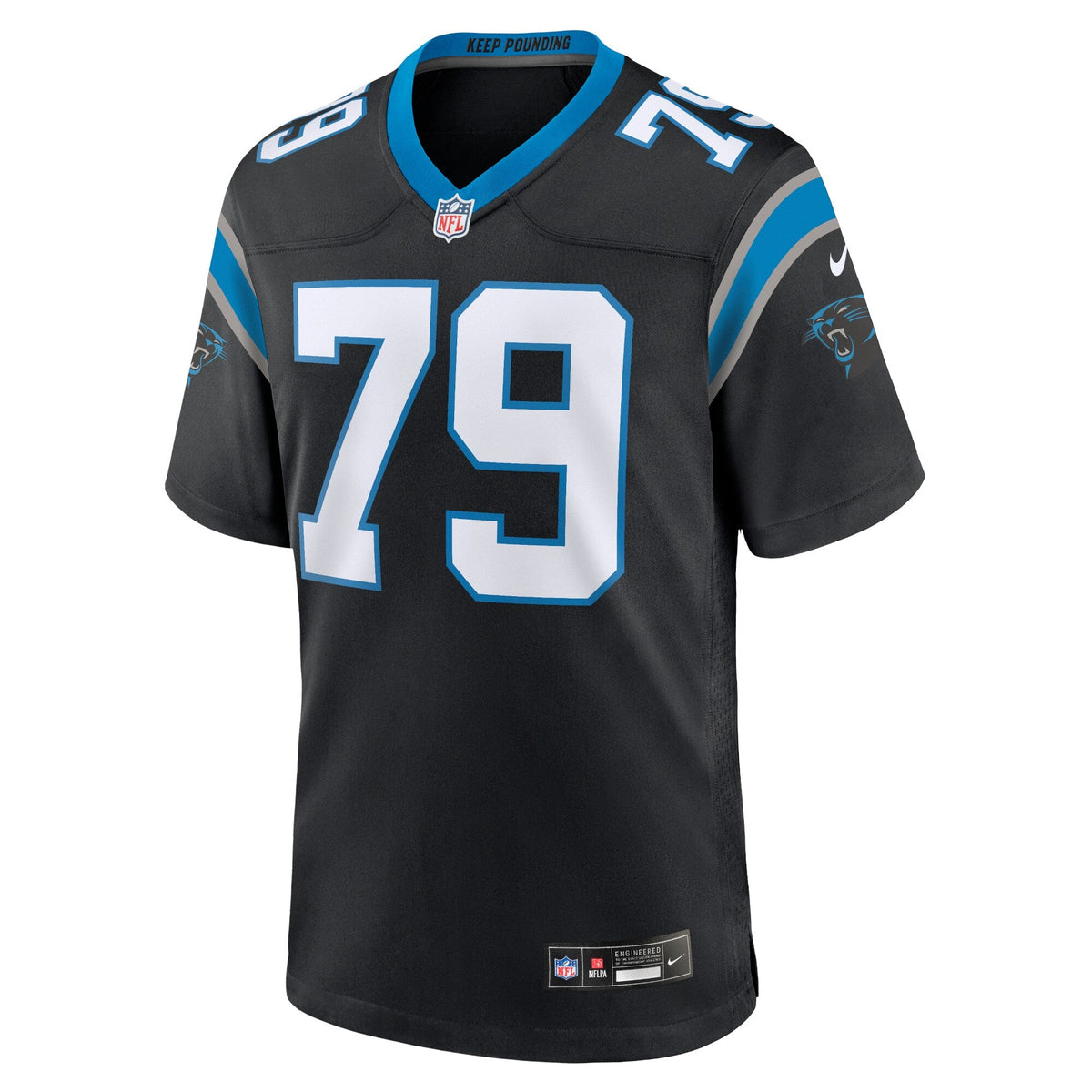 Carolina Panthers Ikem Ekwonu Black Game Jersey