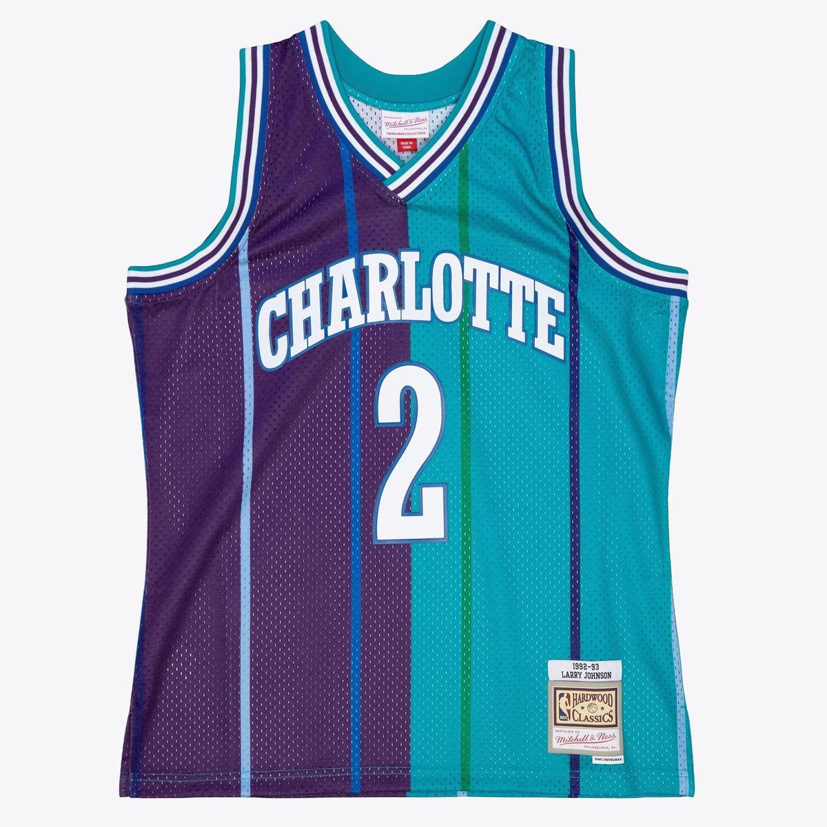 Charlotte Hornets Larry Johnson 1992 Split Swingman Jersey
