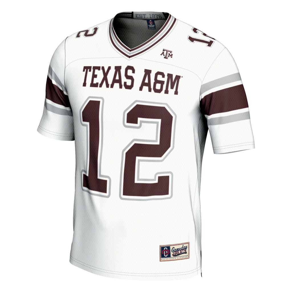 #12 Texas A&M Aggies Football Lightweight Fashion Jersey - White