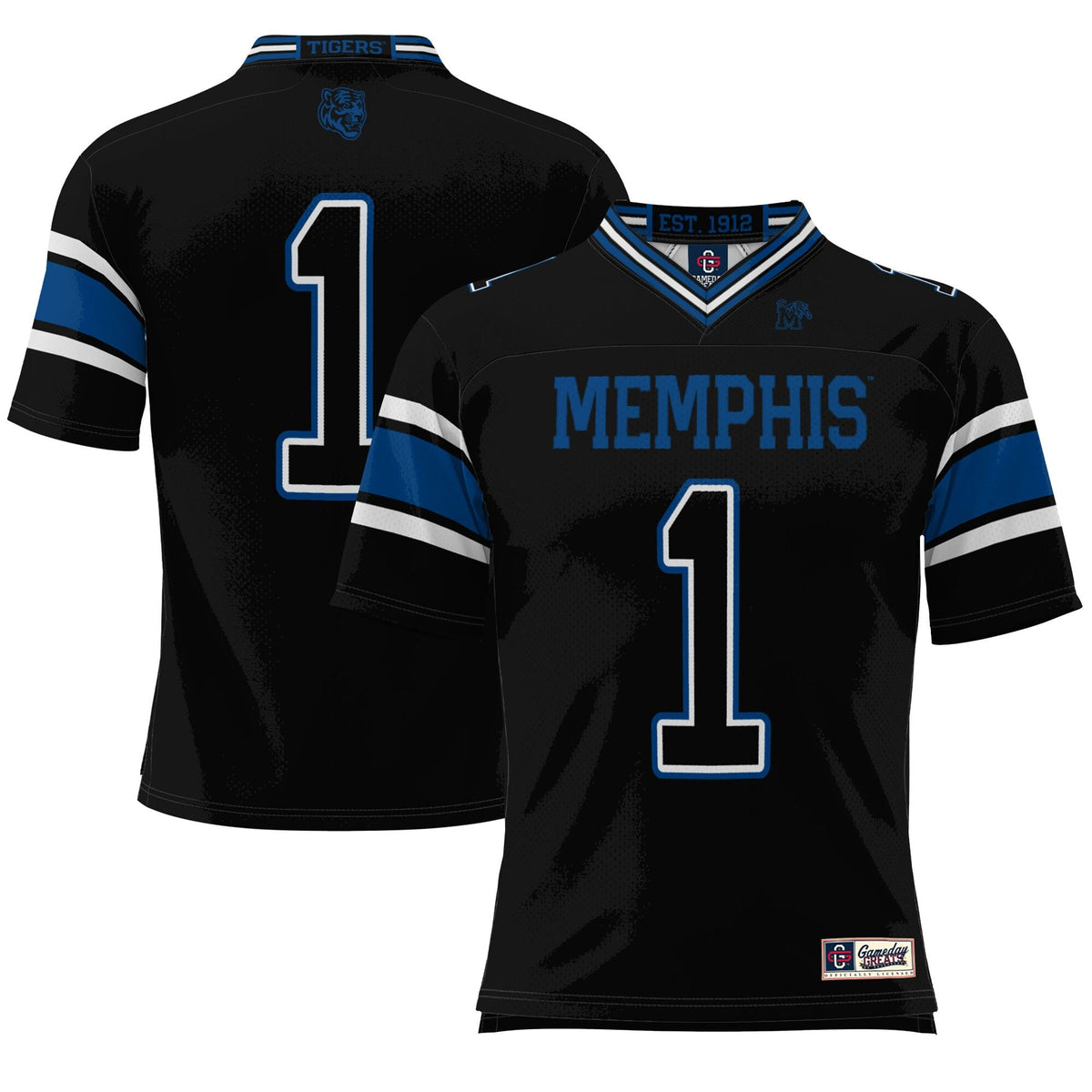 #1 Memphis Tigers Endzone Football Jersey - Black