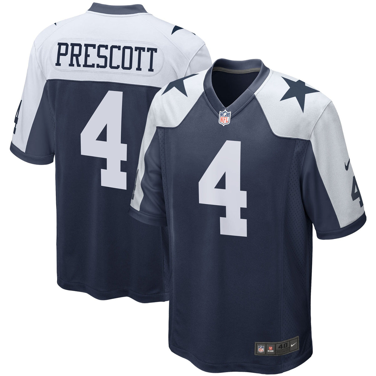 Dallas Cowboys Dak Prescott Navy Alternate Game Team Jersey