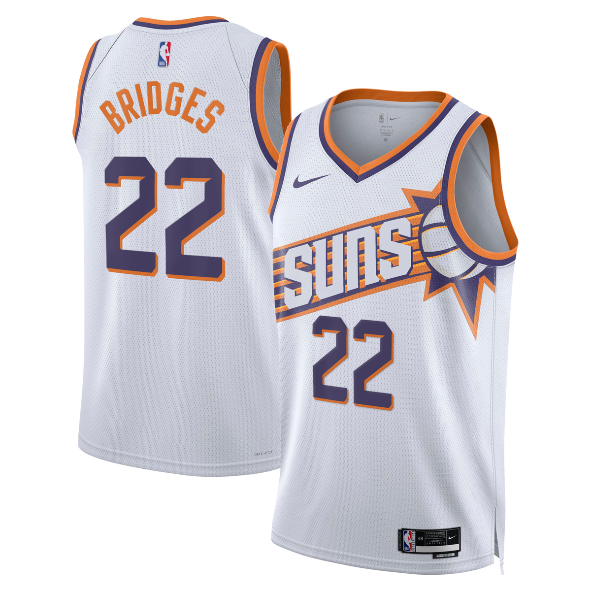 Phoenix Suns Association Edition Swingman Jersey - White - Miles Bridges