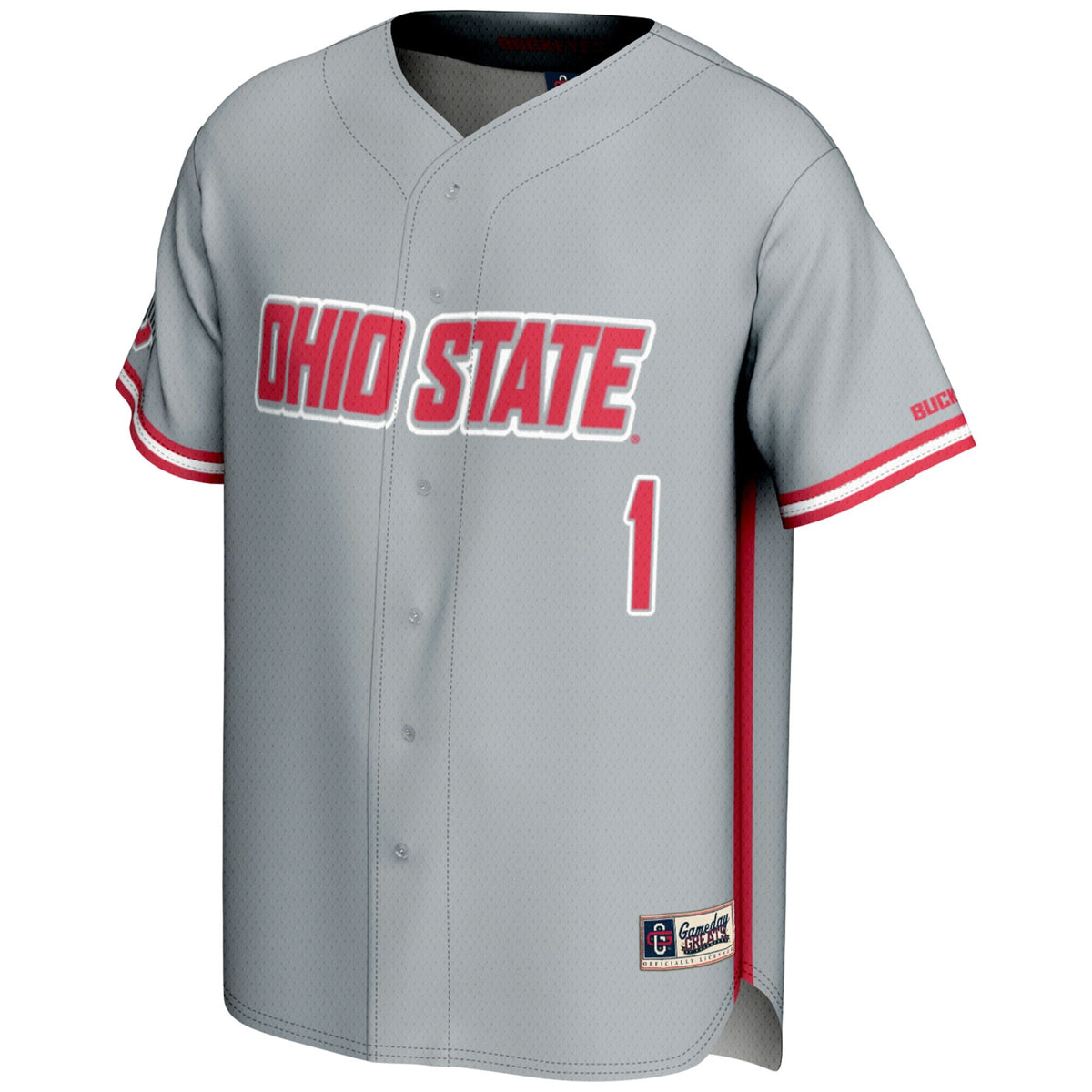 #1 Ohio State Buckeyes Lightweight Baseball Jersey - Gray