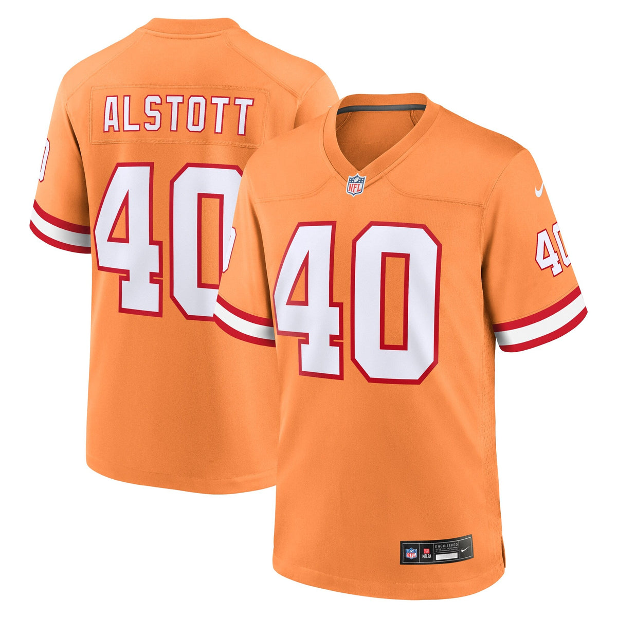 Tampa Bay Buccaneers Mike Alstott Orange Throwback Game Jersey