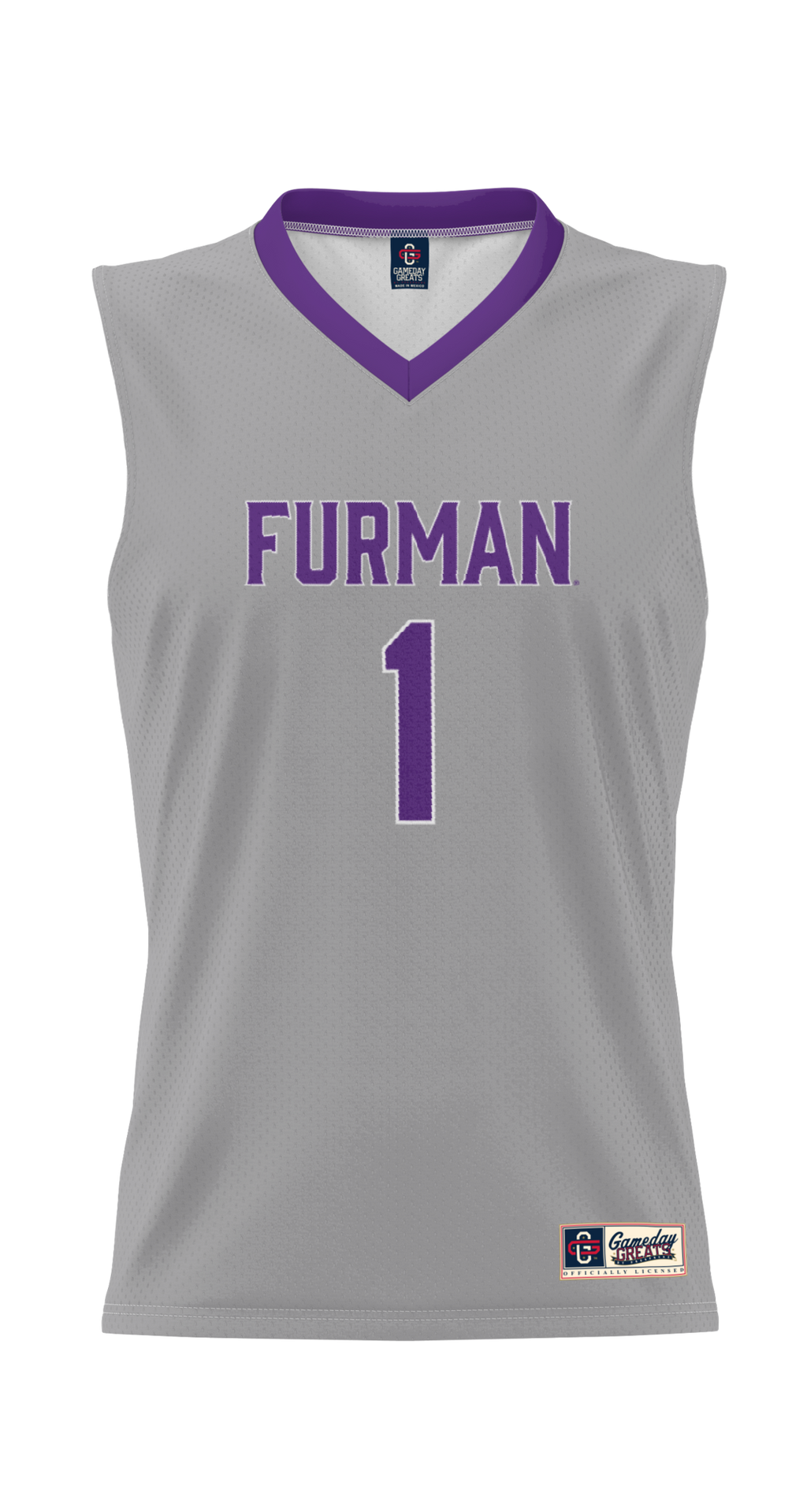#1 Furman Paladins Lightweight Basketball Jersey - Gray