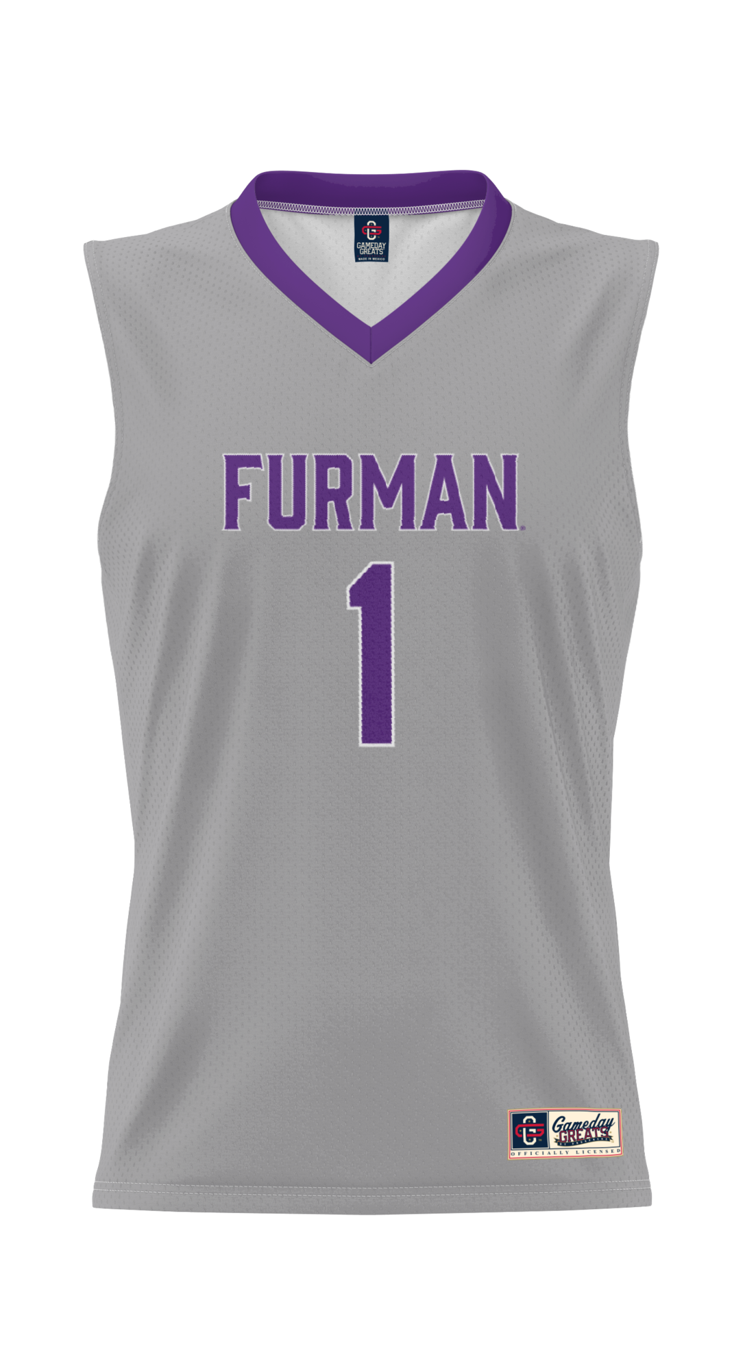 #1 Furman Paladins Lightweight Basketball Jersey - Gray