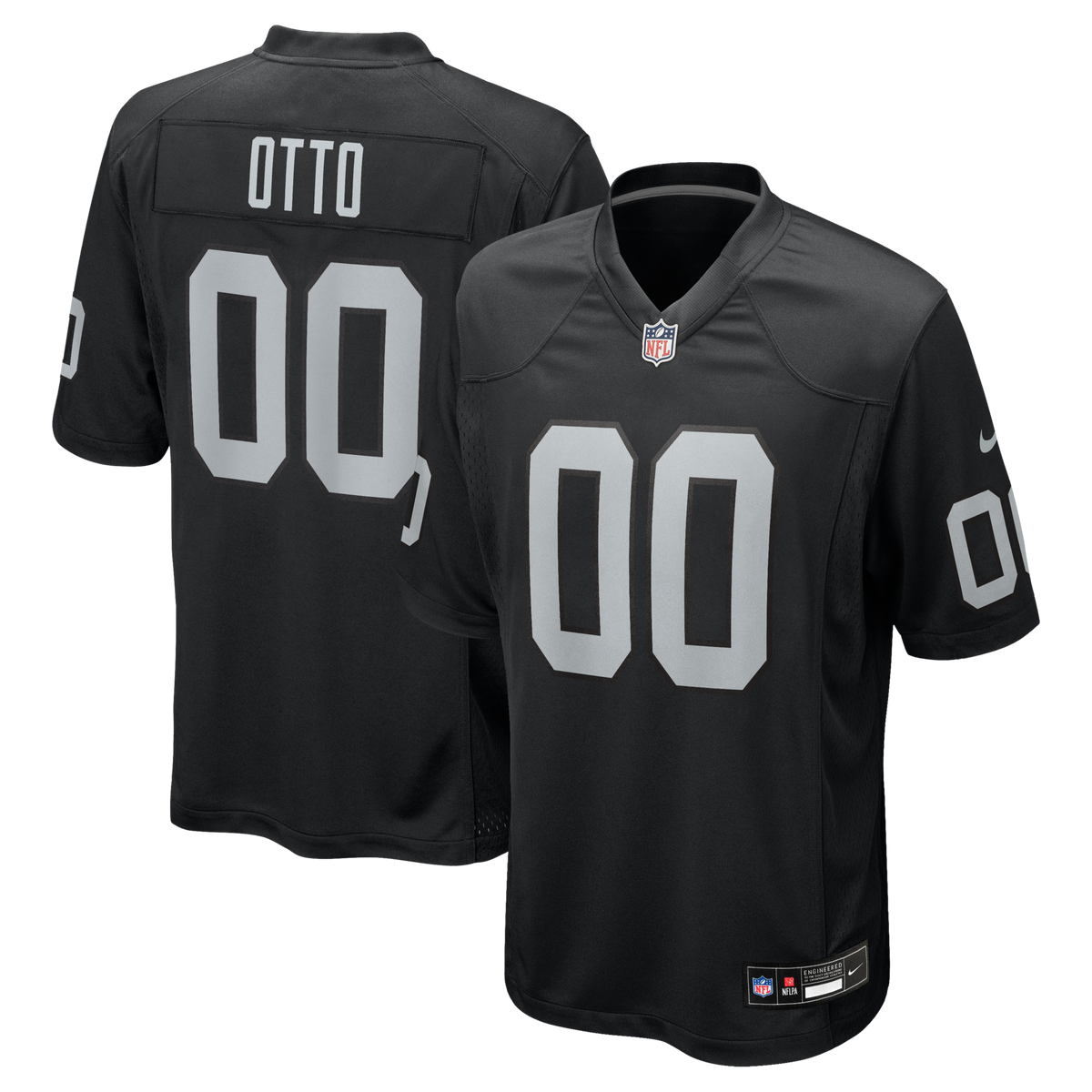 Las Vegas Raiders Jim Otto Black Game Retired Player Jersey