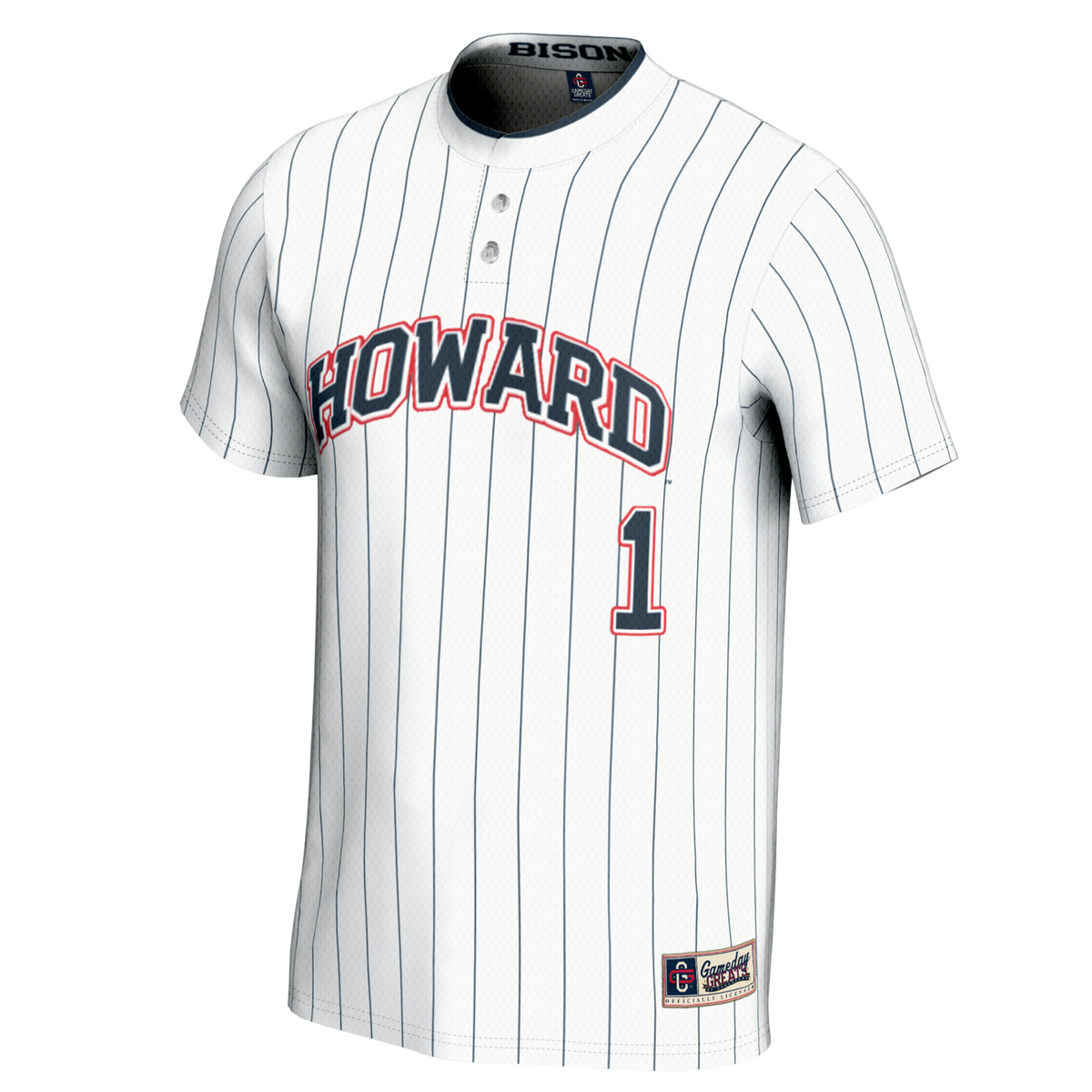 #1 Howard Bison Lightweight Softball Jersey - White