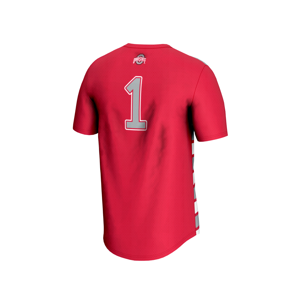 #1 Ohio State Buckeyes Lightweight Soccer Fashion Jersey - Scarlet