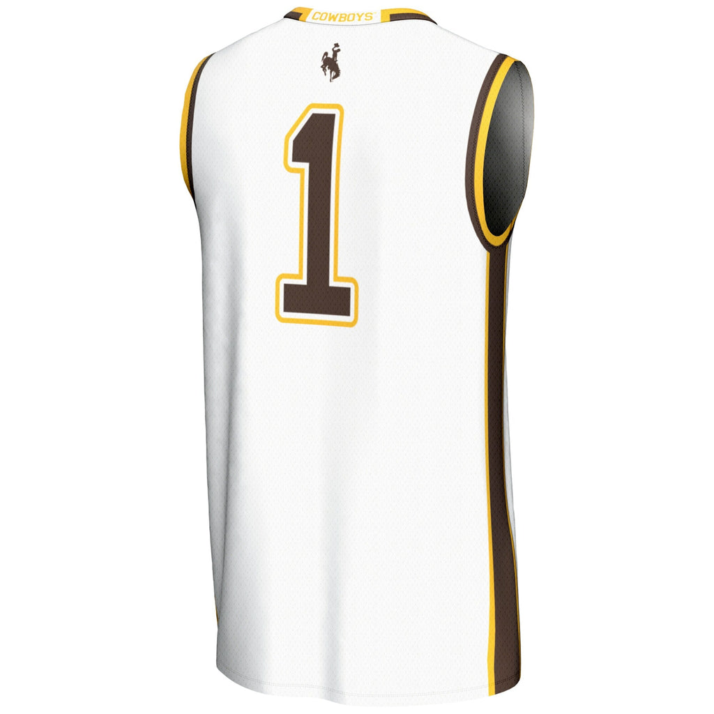#1 Wyoming Cowboys Lightweight Basketball Jersey - White