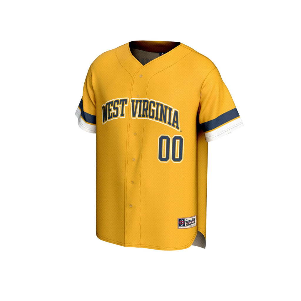 West Virginia Mountaineers NIL Pick-A-Player Lightweight Collegiate Baseball Fashion Jersey - Gold
