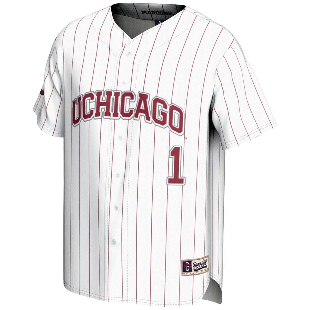 #1 UChicago Maroons Lightweight Baseball Fashion Jersey - White