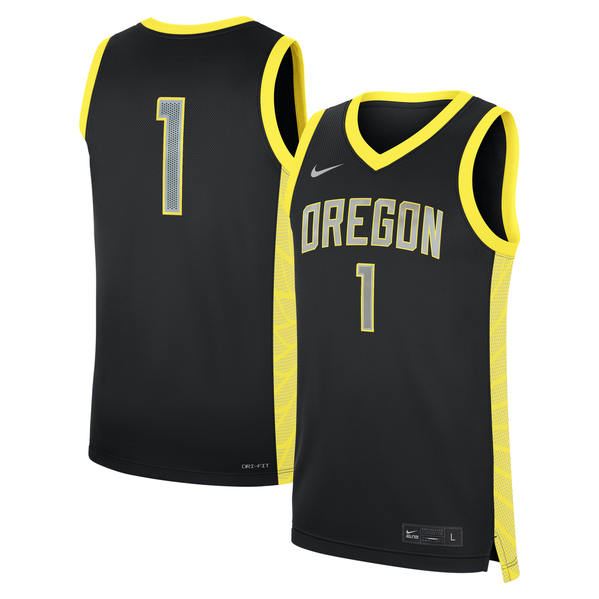 Black Oregon Ducks #1 Alternate Replica Basketball Jersey